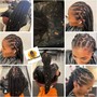 LOC STYLES- Barrels in Front/ Cornrows