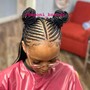 Large ponytail feed-in cornrows