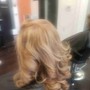 Relaxer, color, cut and style