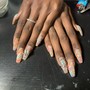 Hand-painted nail art on all finger