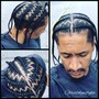 4 men braids w/design (w/top fade)