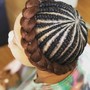 Kid's braid style with weave