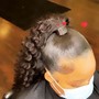 Under Braids into bun