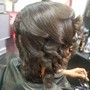 Roller Set relaxed hair