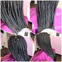 Take down individual box braids mid back to longer hair with no extensions just your own hair and re-braid. USE VAGARO ONLY. https://www.vagaro.com/eminenthairsalon1