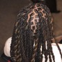 Loc 2 strand twists with added hair