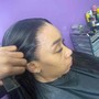 Sleek ponytail with swoop bang