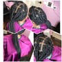 Take down individual box braids mid back to longer hair with no extensions just your own hair and re-braid.