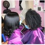 Basic Wig Install: This service involves sewing the wig onto your hair without any glue and includes shampoo and conditioner.