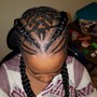 Crochet takedown (braided to scalp)