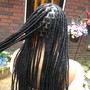 Medium Box Braids with beads on Natural hair