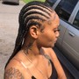 Half feed in braids half sew in