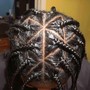 Medium Box Braids with beads on Natural hair