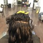 Tape-in extensions with a silk press/or relaxer