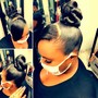 Updo style with weave