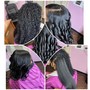 Hot water rod set for sew in waves or extensions.