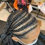 Kid's med Braids w/ natural hair