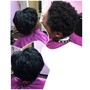 Natural fine or thin hair neck length Silk Press $55