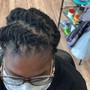 Men's half head braids, twist, & locs