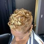 Add on’s extra (ie) shape back of short hair , reglue  pieces,