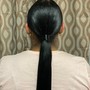 Sleek Ponytail With Sewin In Back