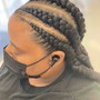 Fulani braids into ponytail