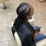 Large Cornrows into a ponytail