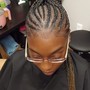 Med. Cornrows on top & box braidz combo