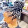 Waist length medium knotless braids