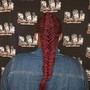 Cornrows inbetween feed in braids