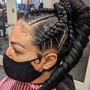 Cornrow updo big braids (added hair)