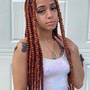 Medium tribal braids w/knotless (midback)