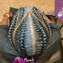 Small Straight back Cornrows