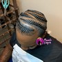 Small Straight back Cornrows