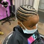 Straight back cornrows