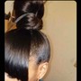 High Blunt cut ponytail