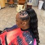 Large Cornrows into a ponytail