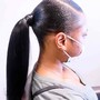 Slick  swoop ponytail with shampoo