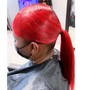 Slick  swoop ponytail with shampoo