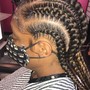 4 stitch feed ins Braids