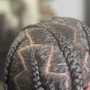 1 LAYER CORNROWS ( MEDIUM/ WITH ADDED HAIR