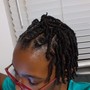 Ponytail, side braids, cornrows