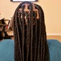 Feedins with box braids in the back (no hair added)