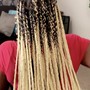 Small shoulder length knotless curly ends