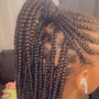 Small shoulder length knotless curly ends