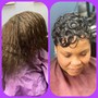 Shampoo blow-dry and  style Natural hair