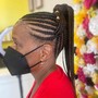 Fulani braids into ponytail