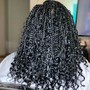 bohemian knotless braids/Goddess braids (waist ) medium