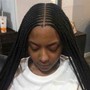 2-5 feeds in the  front w/ sew in in the back