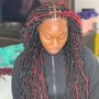 Knotless braids over locs buttlength